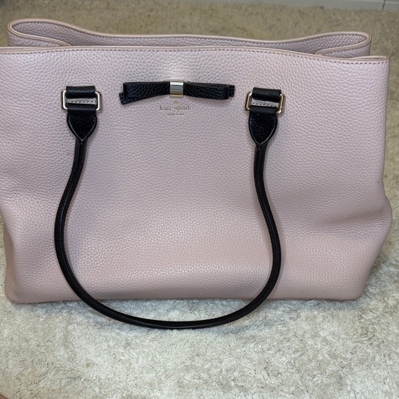 NWOT Kate Spade Pink Tote with Black Bow Accents - Picture 2 of 14